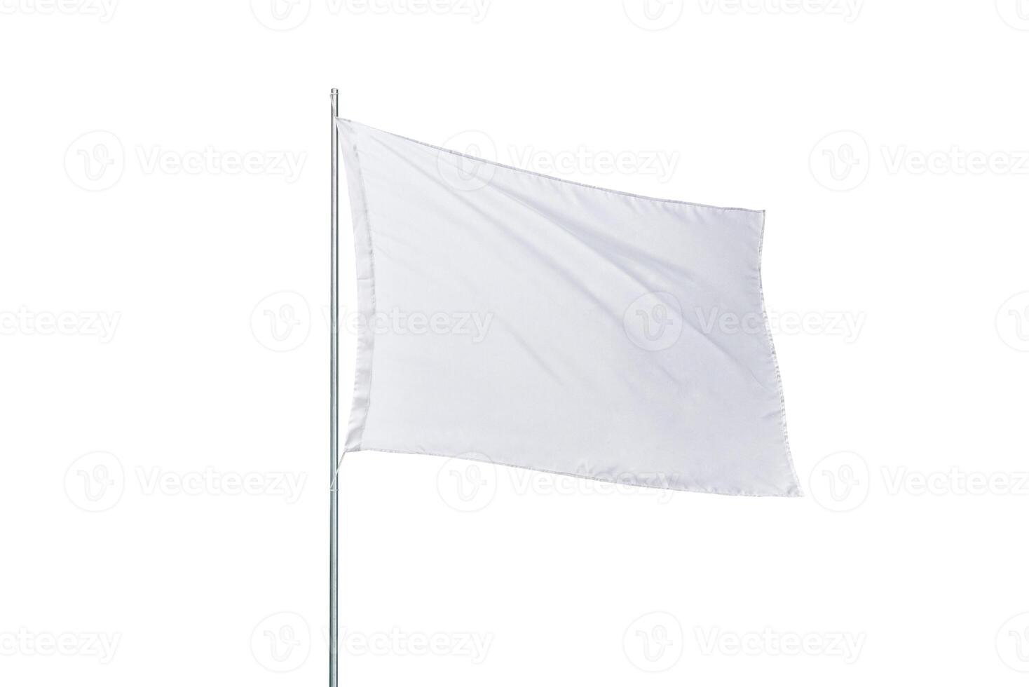 White flag with clean texture, isolated on white. Perfect for flag mockups or presentations photo