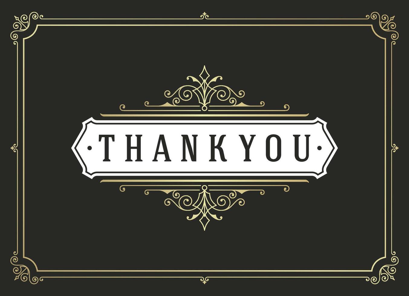 Thank You Typography Message Vintage Greeting Card design template vector