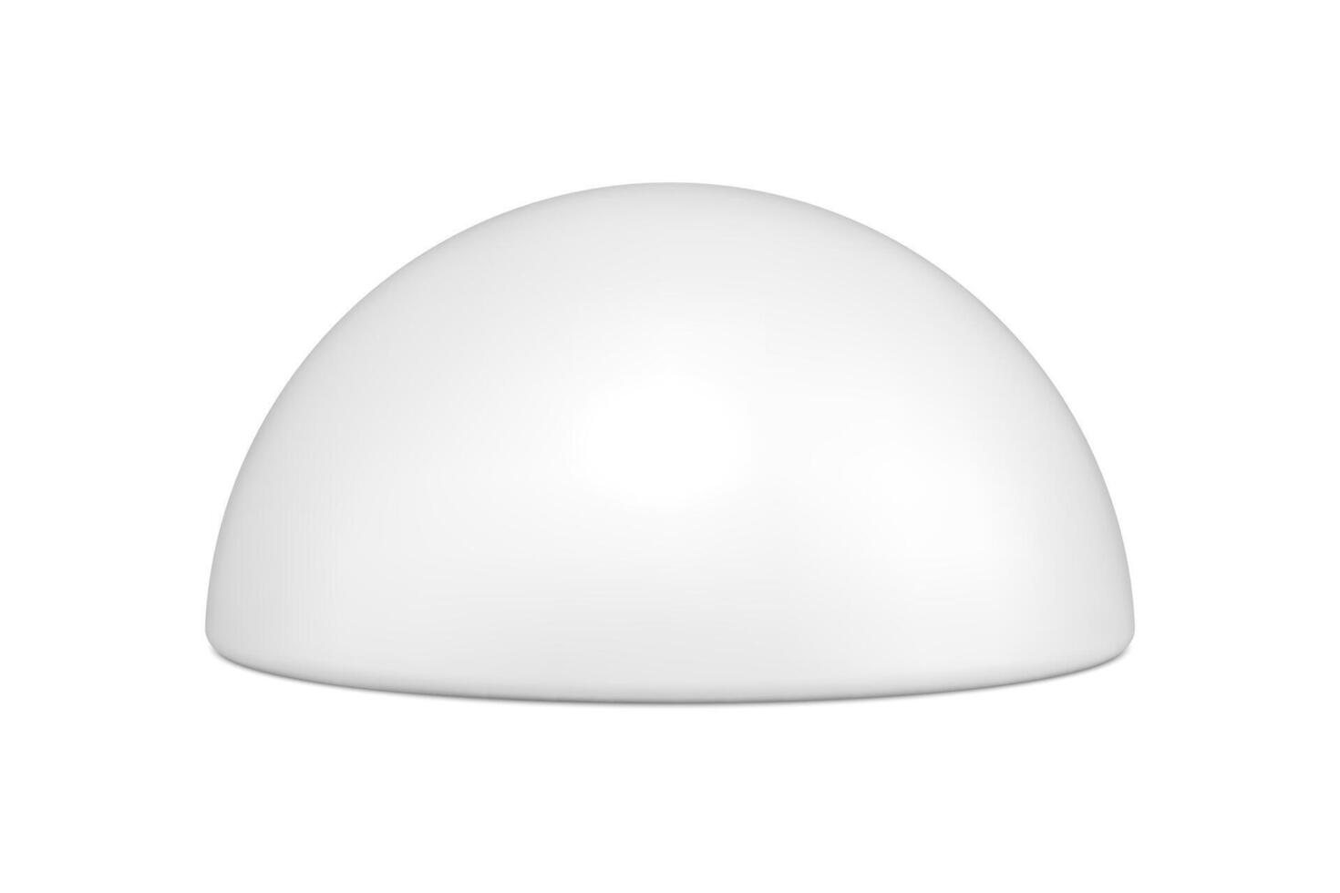 Expensive white realistic volume half circle glossy 3d template decorative design vector
