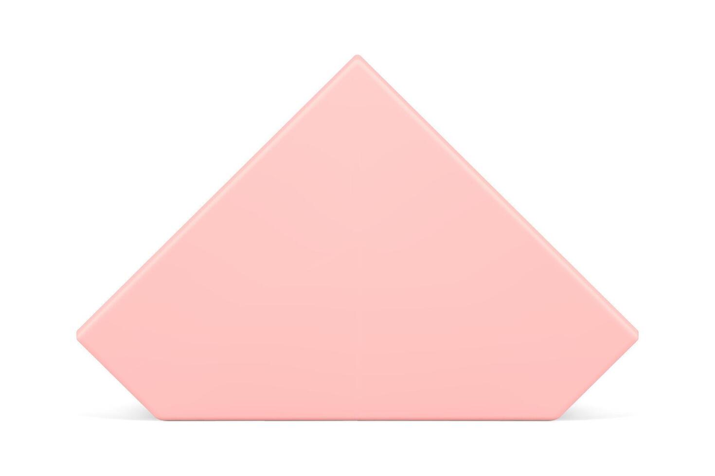 Pink geometric pentagon figure realistic 3d template pentagonal five sided polygon vector