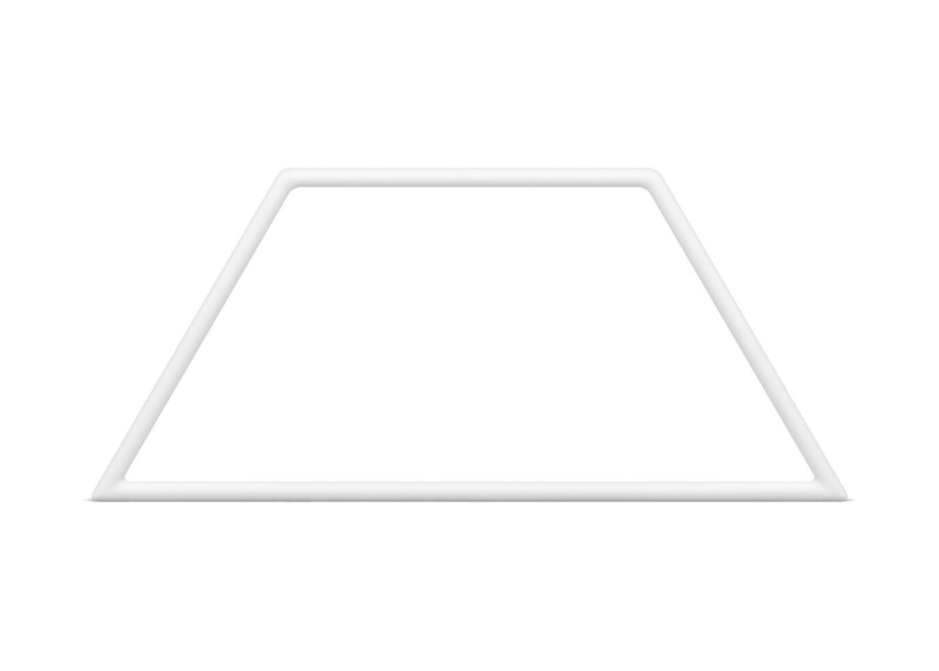White trapezoid geometric corner frame decorative design 3d element realistic vector