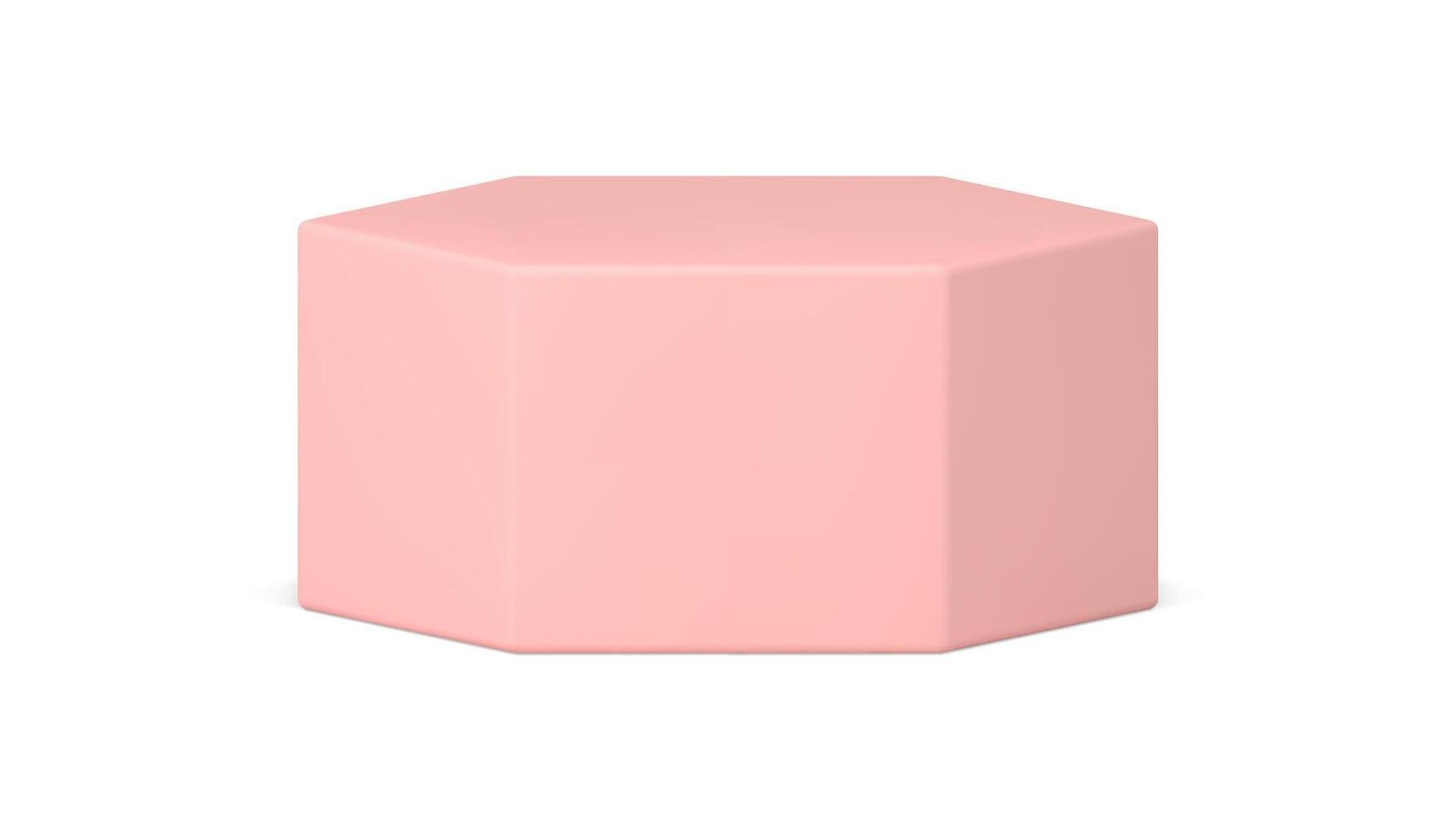 Realistic modern hexagon geometric shape horizontal stage modern podium 3d template vector
