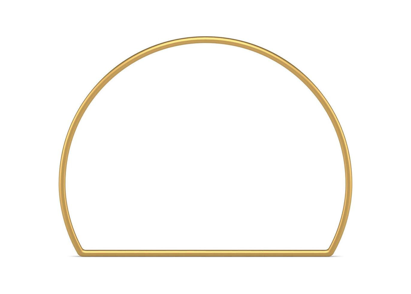 Golden semicircle geometric frame basic foundation 3d element decorative design realistic vector