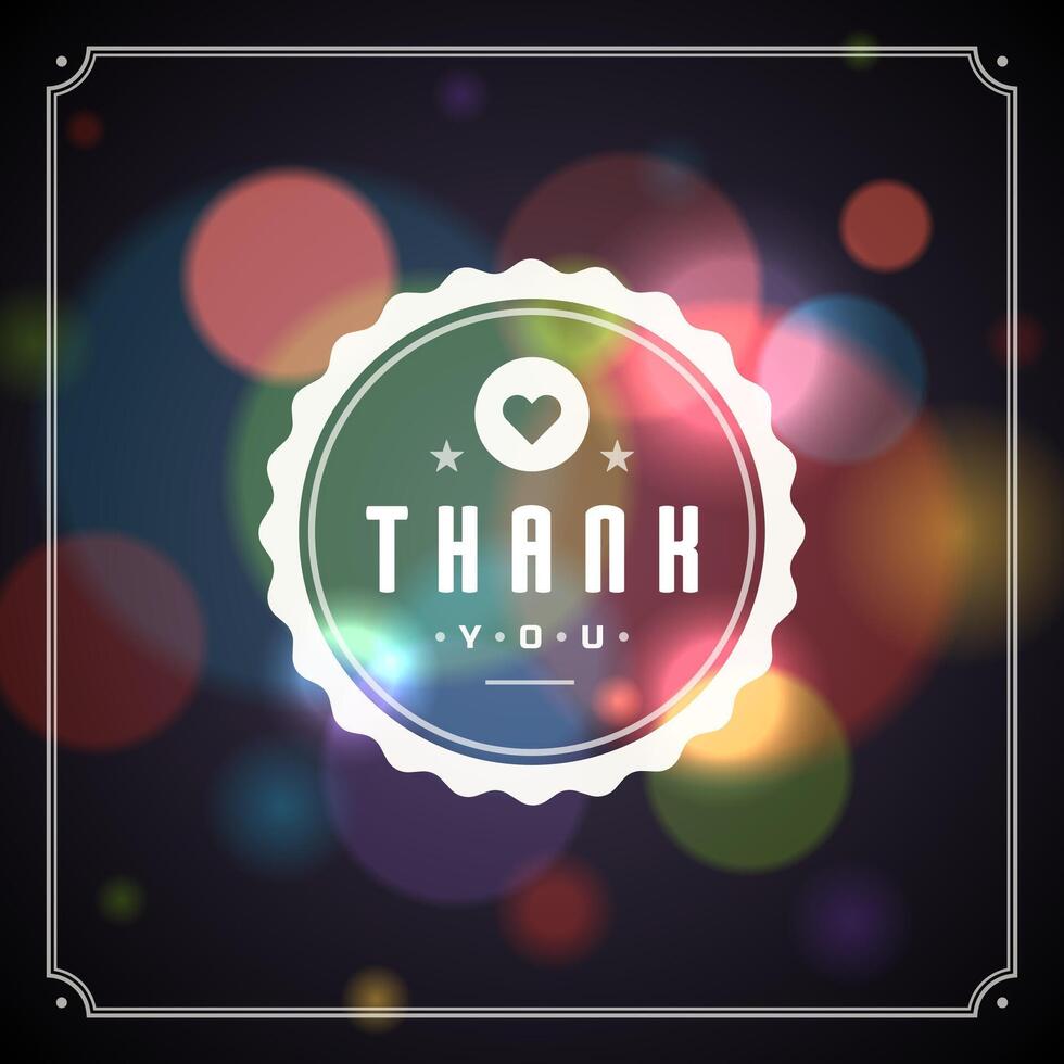 Thank You Typography Message Vintage Greeting Card design template vector
