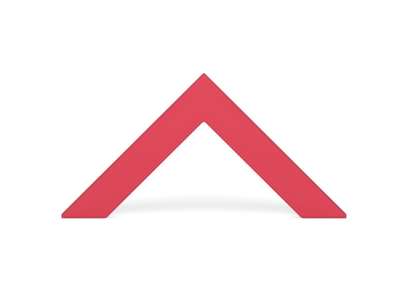 Red angular arch geometric corner geometric 3d decor basic foundation design realistic vector