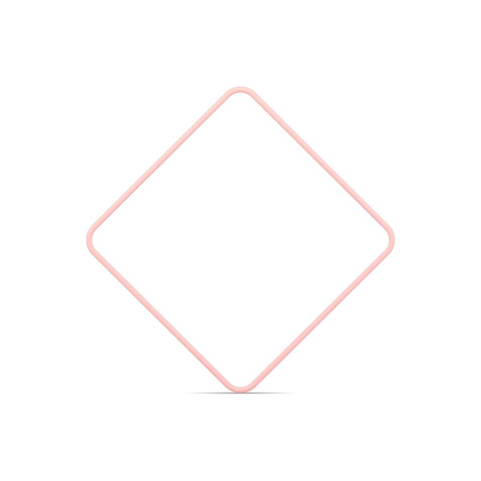 Regular squared rhombus thin frame smooth angled boundary decorative design realistic vector