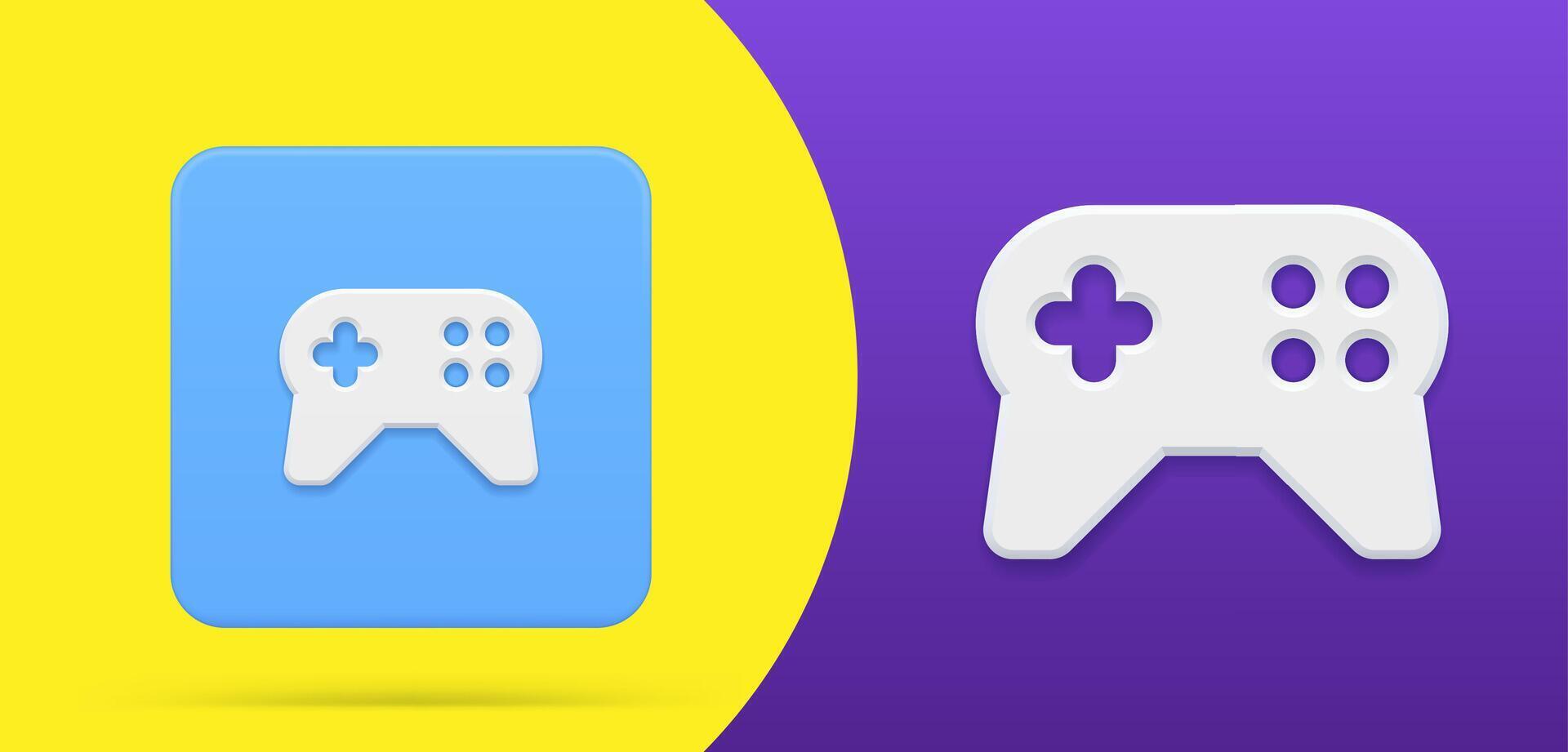 Simple gamepad console joystick button 3d icon illustration. Gaming keypad digital equipment vector