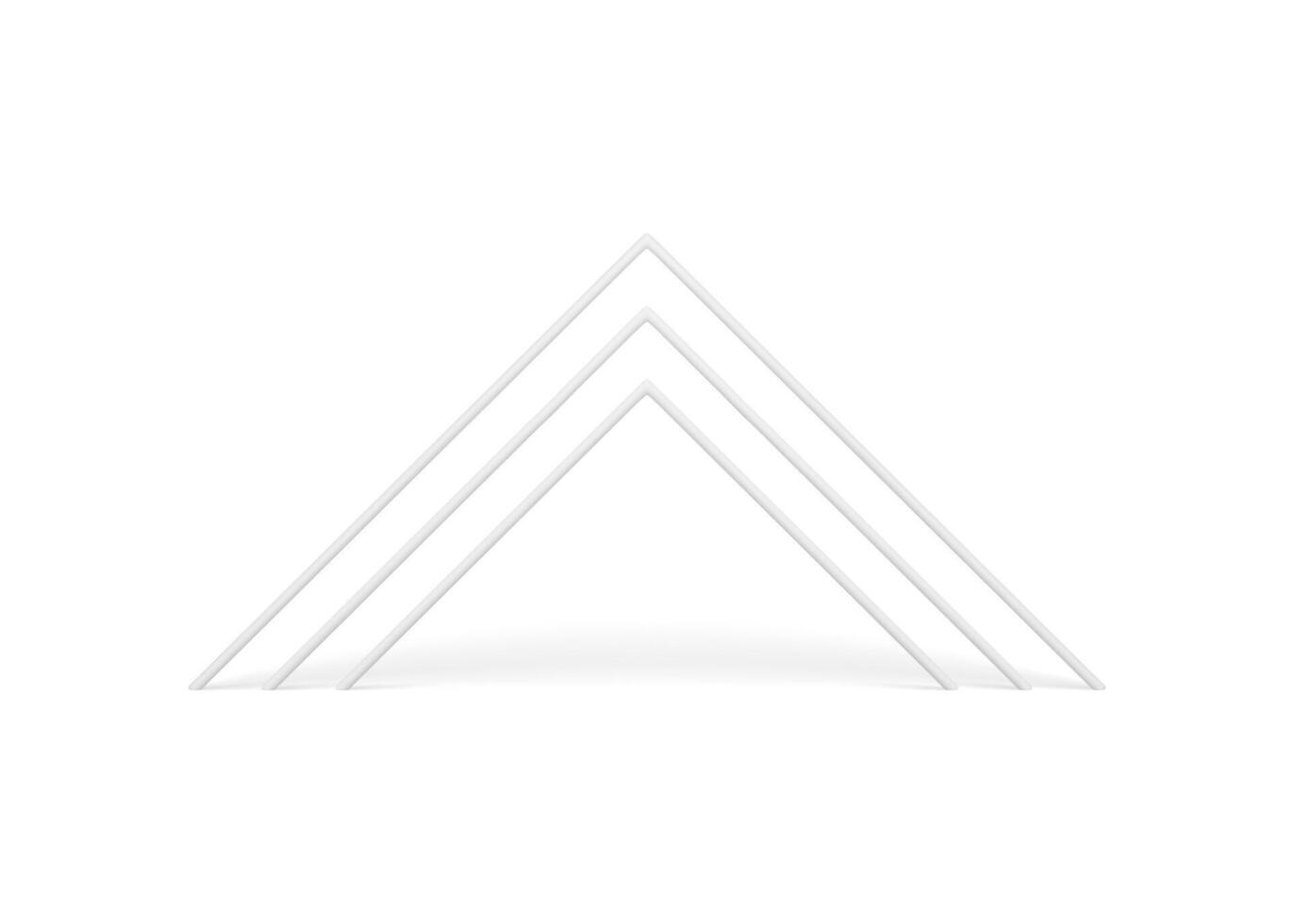 Triangle arch white corner structure multilevel entrance stage presentation 3d element vector