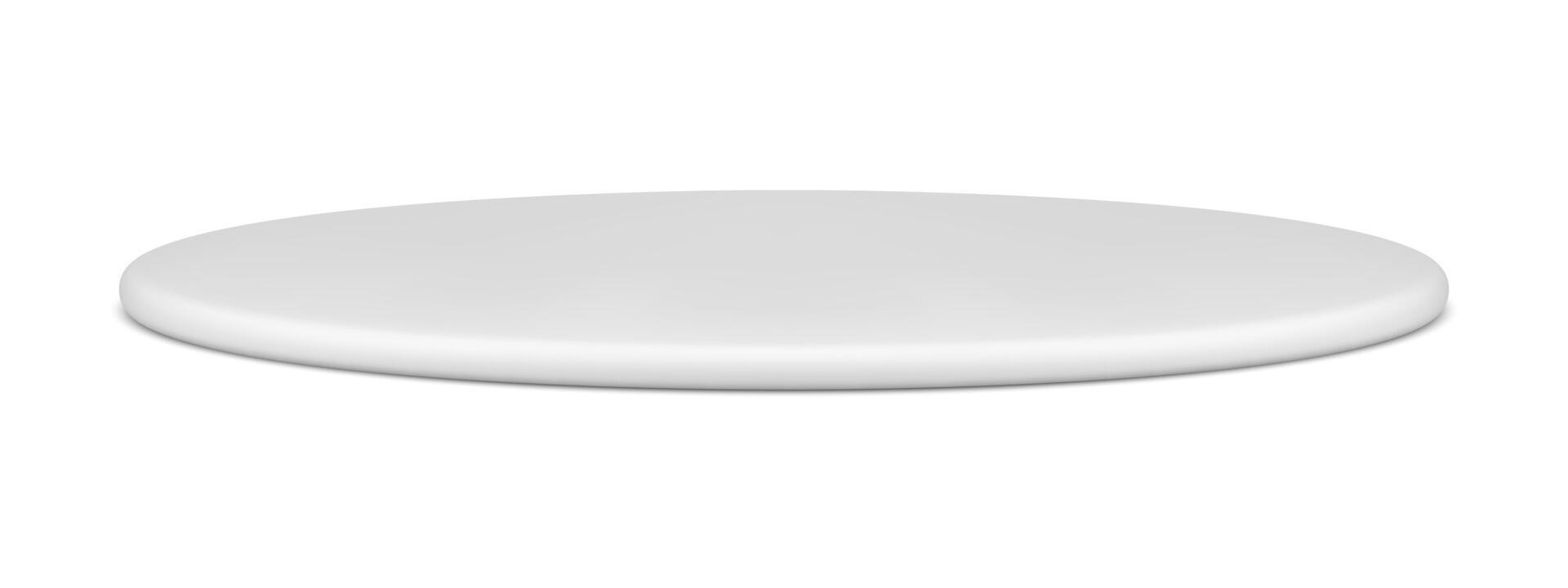 Realistic white glossy slim cylinder circle geometric figure isometric 3d template vector