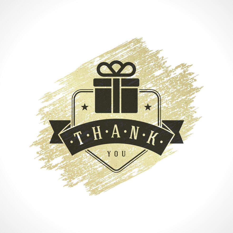 Thank You Typography Message Vintage Greeting Card design template vector
