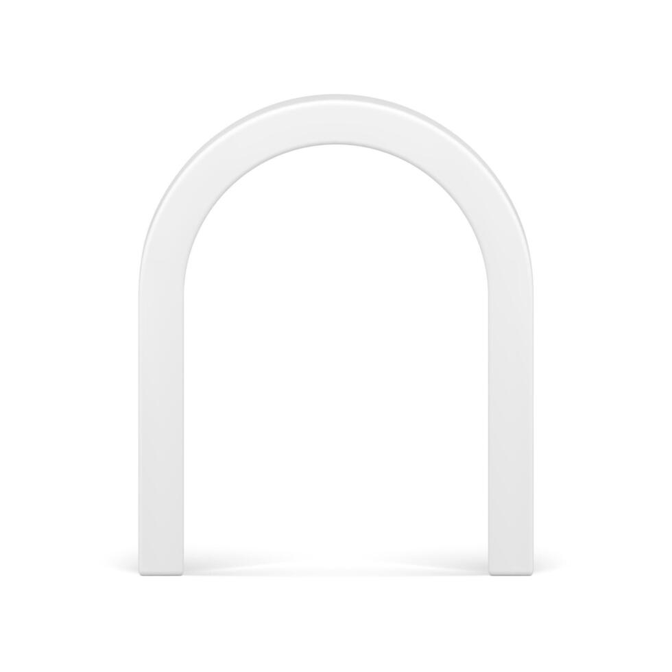 White curved entrance archway pass exhibition arch frame showcase foundation realistic vector