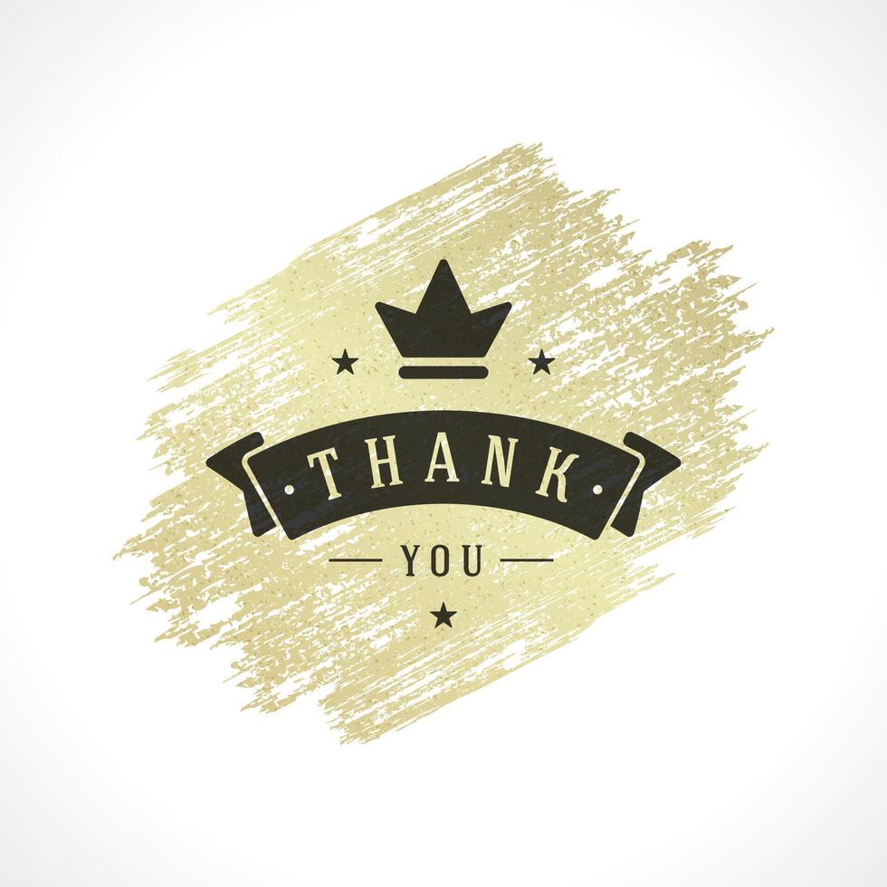 Thank You Typography Message Vintage Greeting Card design template vector