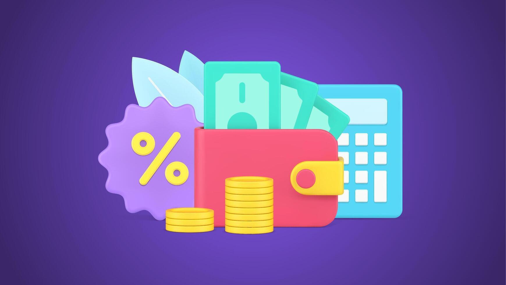 Regular financial analytics, household budget checking, profit calculation, savings investment vector
