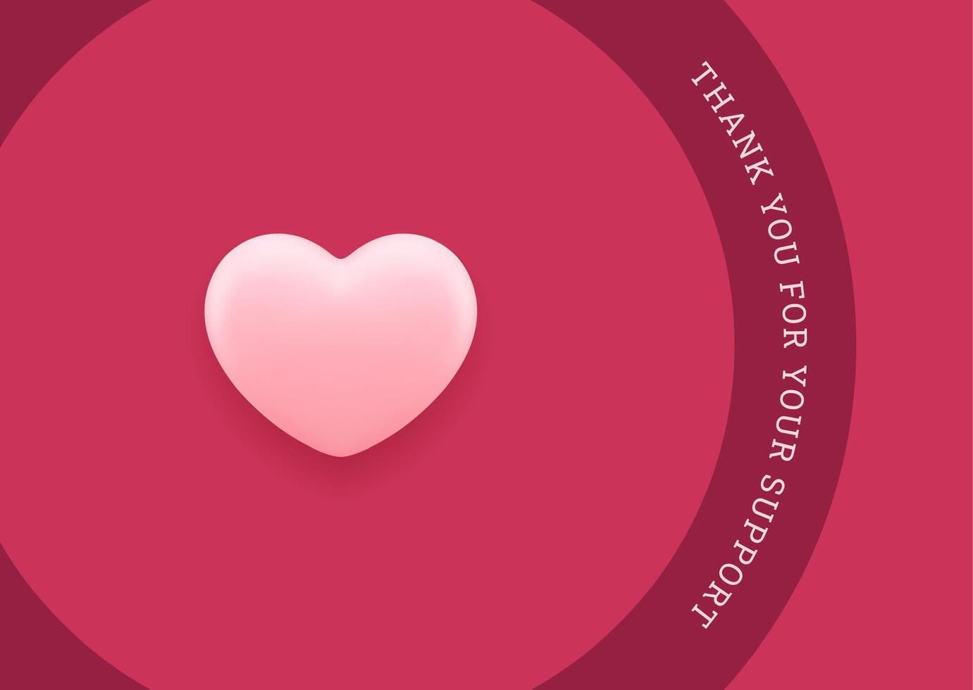 Thank you for order support business commercial card pink heart design template realistic vector
