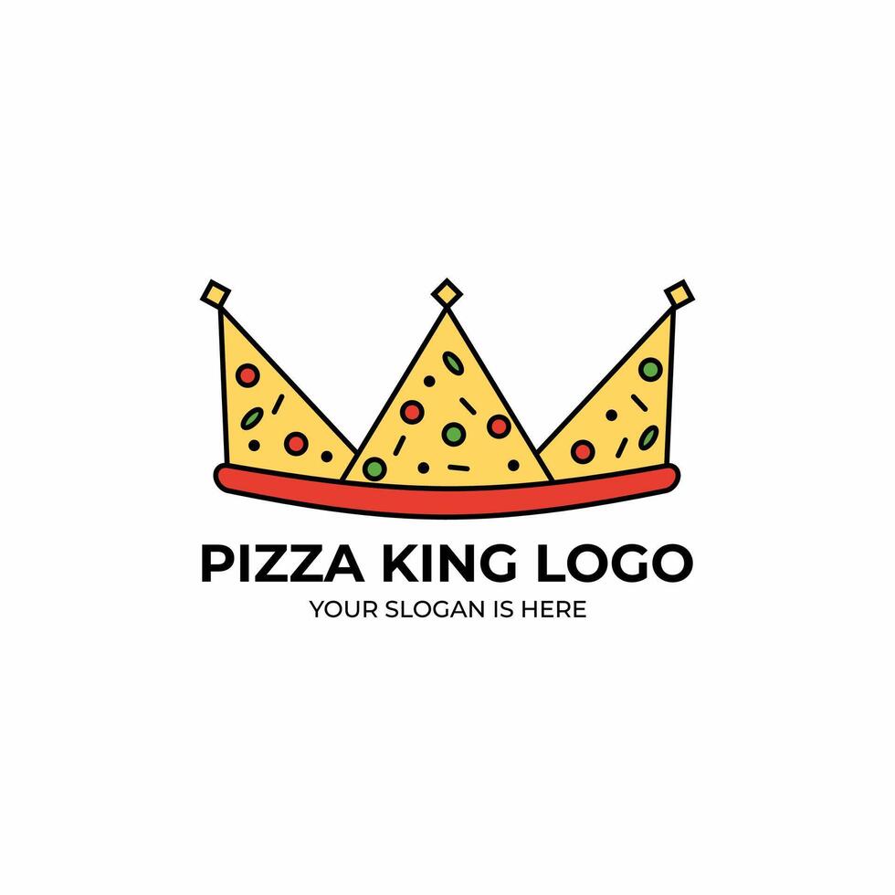 Pizza king logo design vector