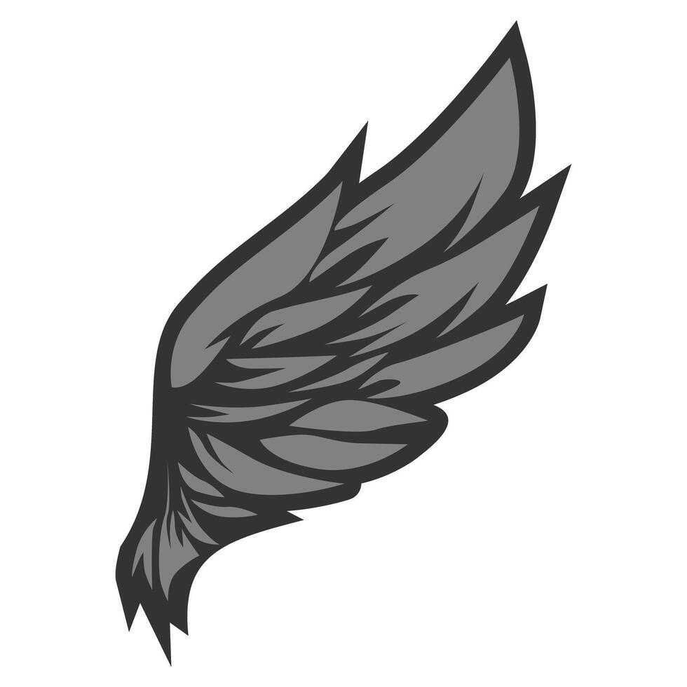 Bird wings illustration tattoo style vector