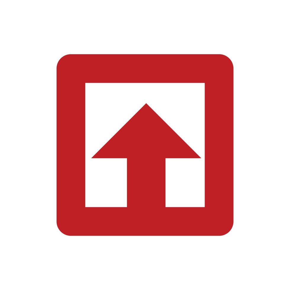 The up arrow symbolizes the upload symbol. The up arrow label indicates the top of a product. Design element of a product packaging instructions vector