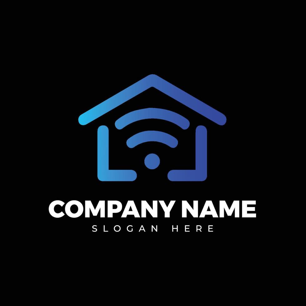 Home wifi logo template icon, symbol design for house net, smart home tech concept. vector