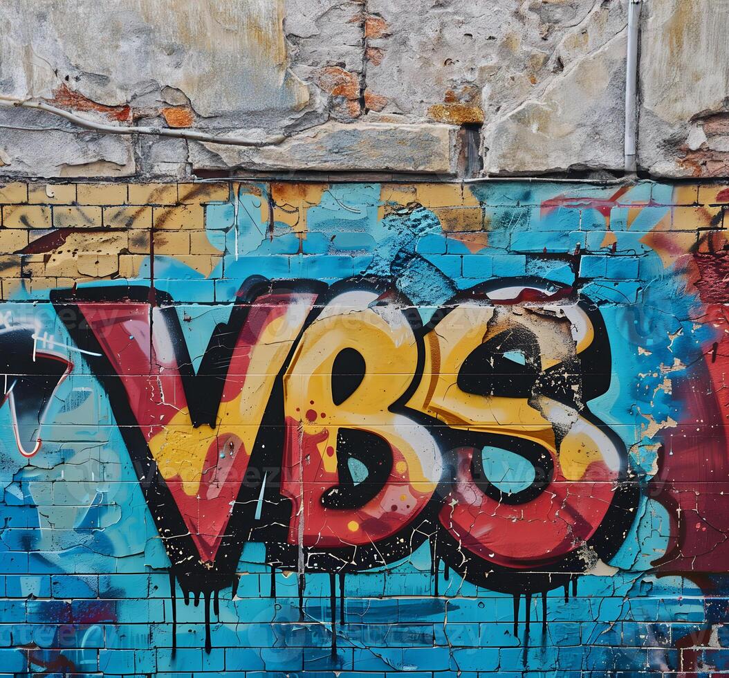 Vacation Bible School graffiti sing. Copy space text. Christian concept. Selective focus. photo