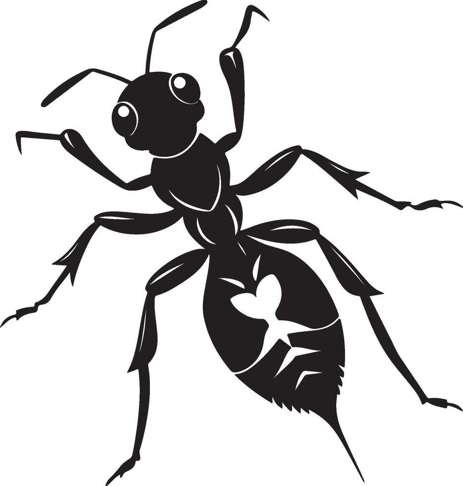 Ant Silhouette for Art Illustration, Logo, Pictogram, Website, or Graphic Design Element. Illustration vector