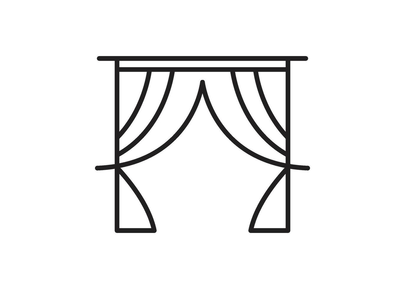 Curtain icon design template isolated illustration vector
