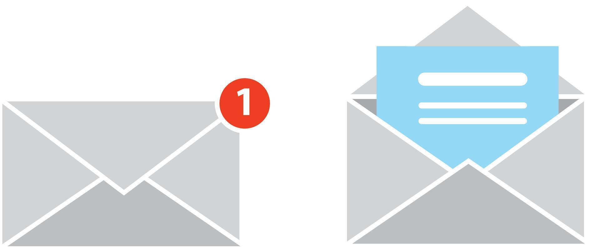 Symbol or SMS notification on electronic devices. vector