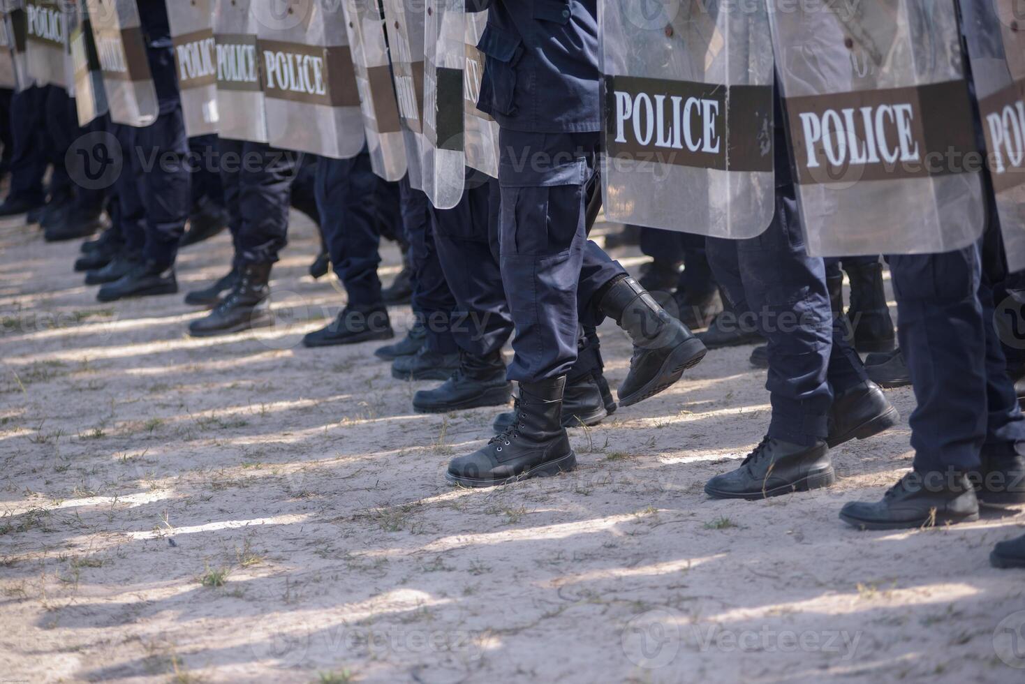 Riot police control the crowd. photo