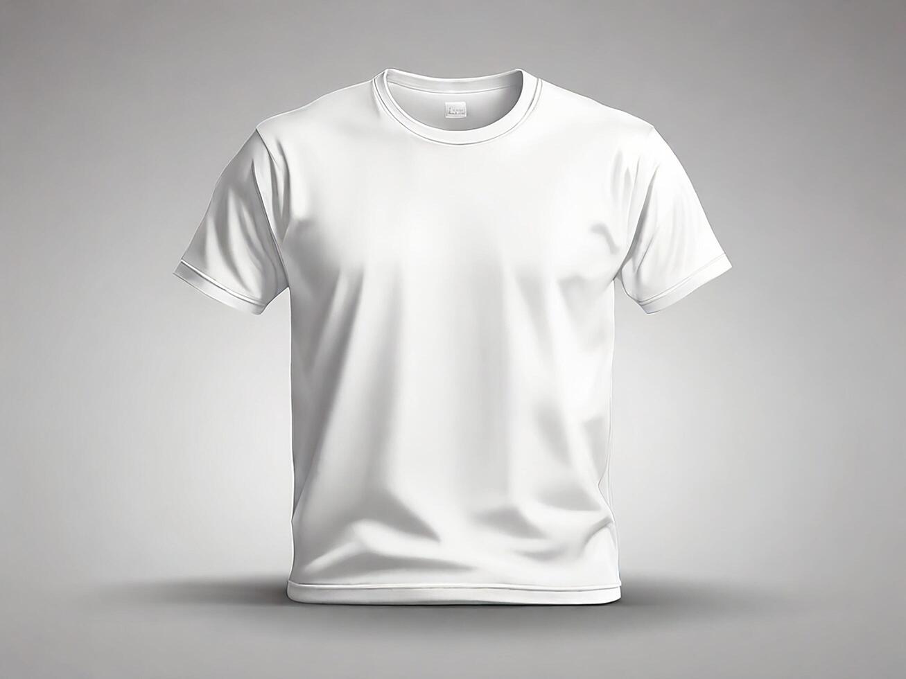 Illustration of White plain tee mockup photo