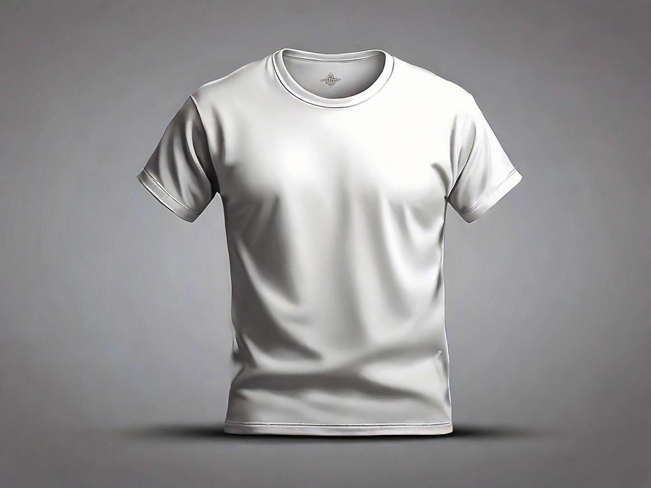 Illustration of White plain tee mockup photo