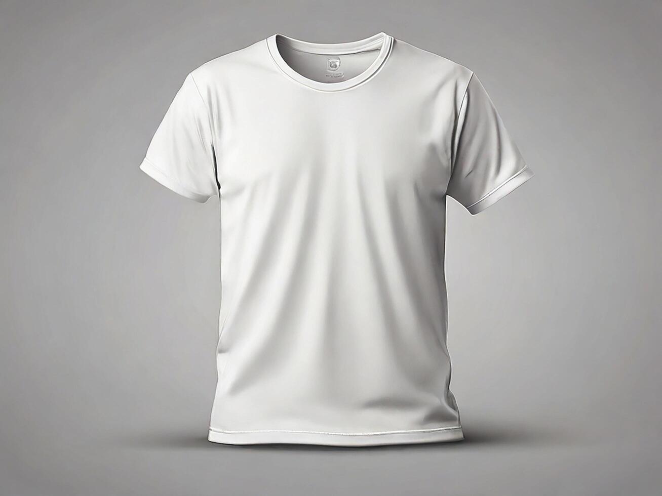 Illustration of White plain tee mockup photo