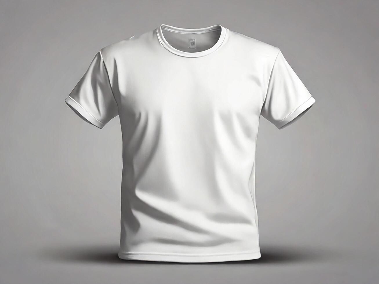 Illustration of White plain tee mockup photo