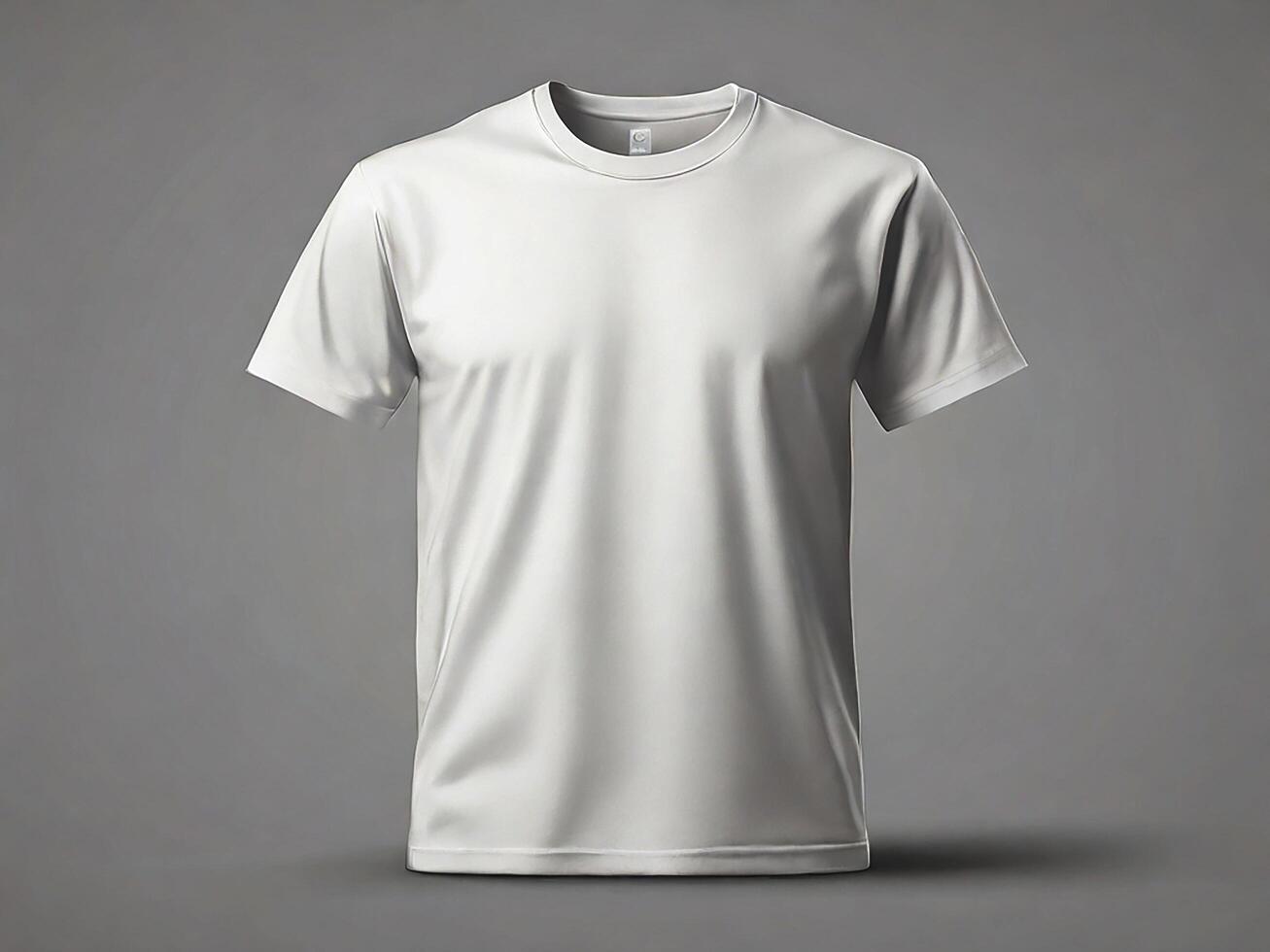 Illustration of White plain tee mockup photo
