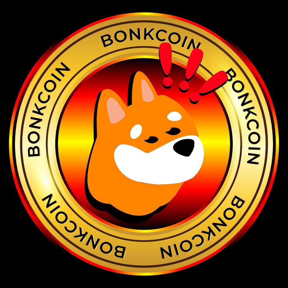 bonk coin meme token crypto currency logo vector
