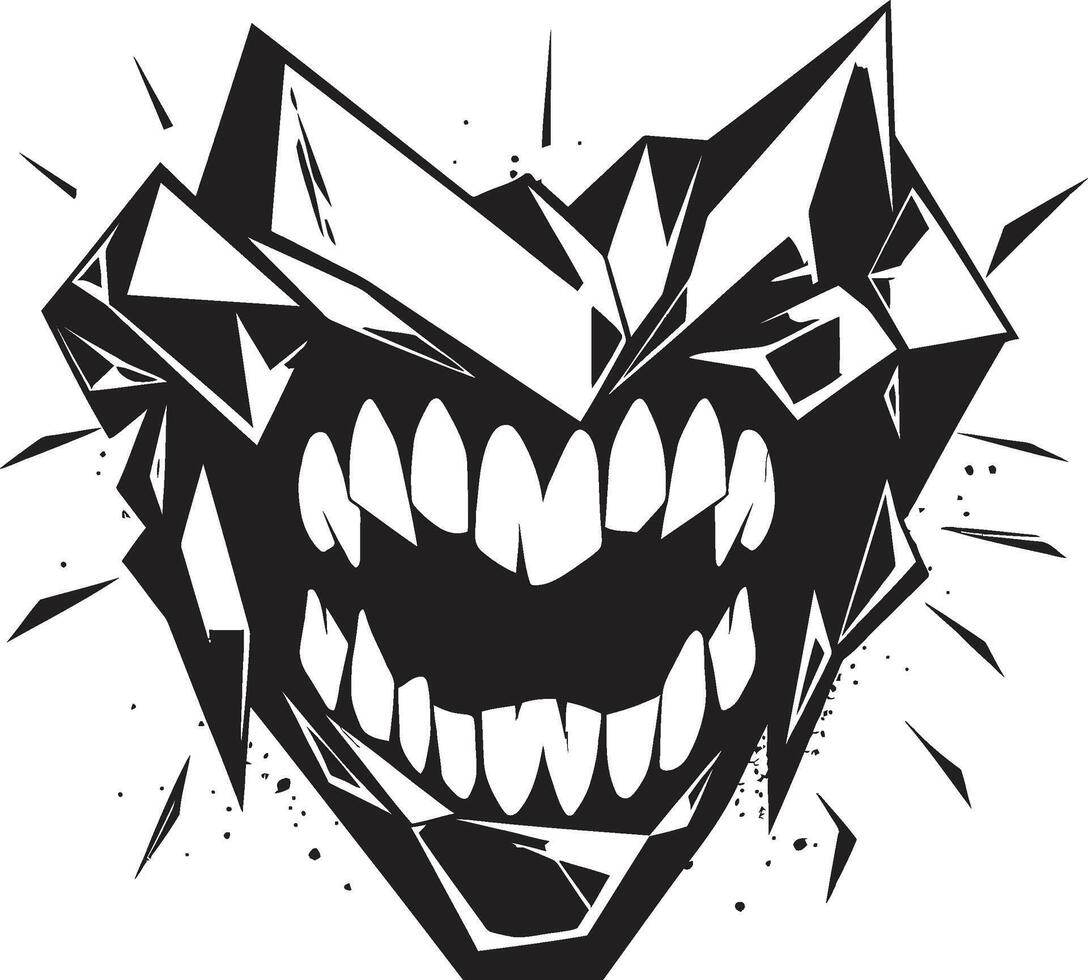Ghastly Grin Black Sinister Maw Infernal Bite Sinister ic Bite vector