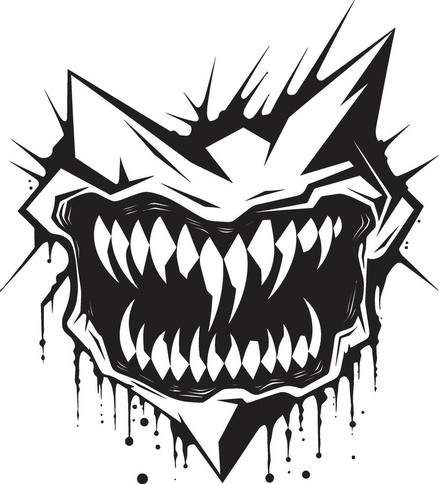 Demons Bite Black Jaw Malevolent Maw Sinister Jawline vector