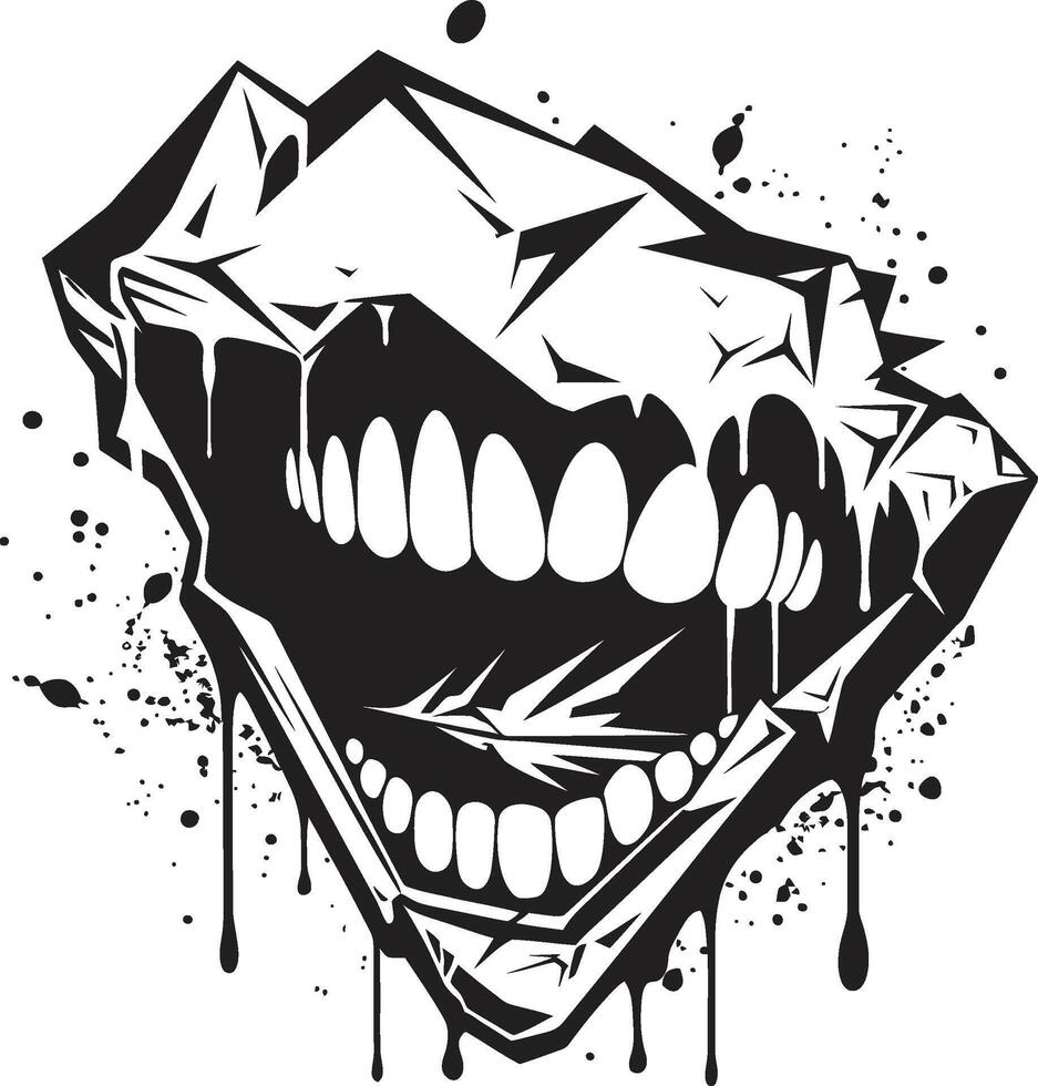 Infernal Jaws Sinister Creature Element Vicious Grin Black Jaw vector