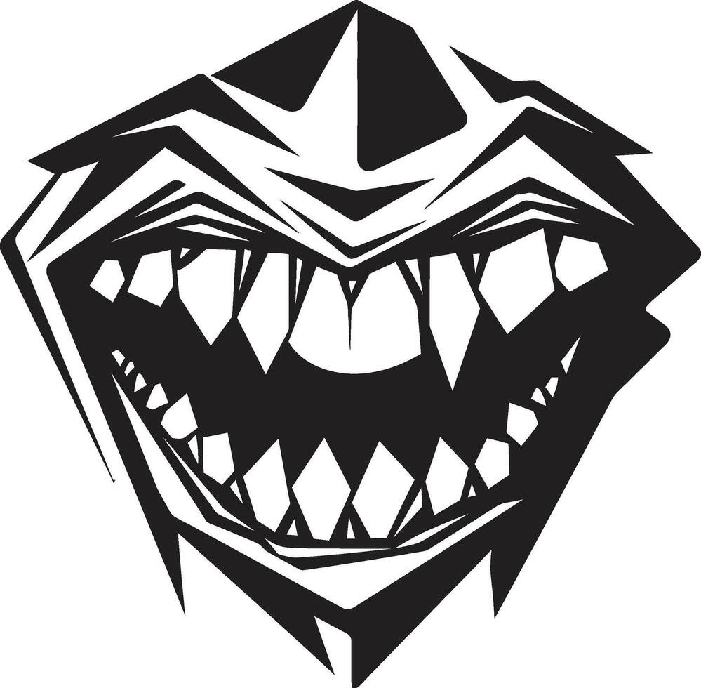 Wretched Jaws Black Mouth Diabolical Maws Evil Jaw Element vector