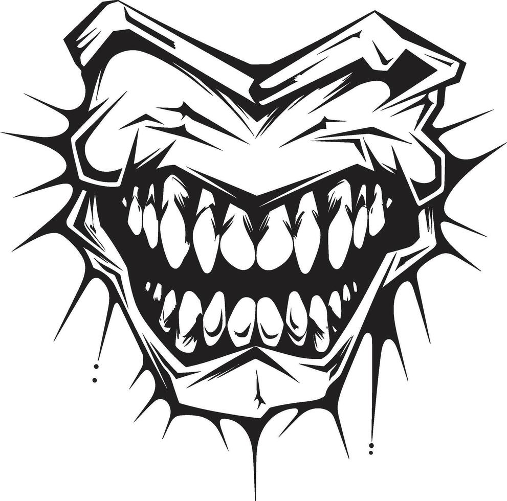 Diabolical Maws Evil Jaw Element Malevolent Bite Sinister Mouth vector