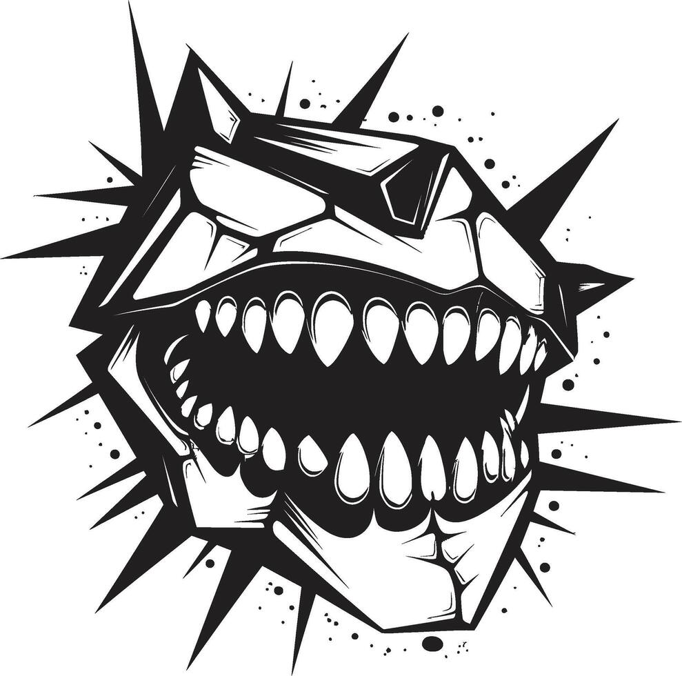Infernal Maw Black Evil Creature Mouth Demons Gape Sinister Jawline vector