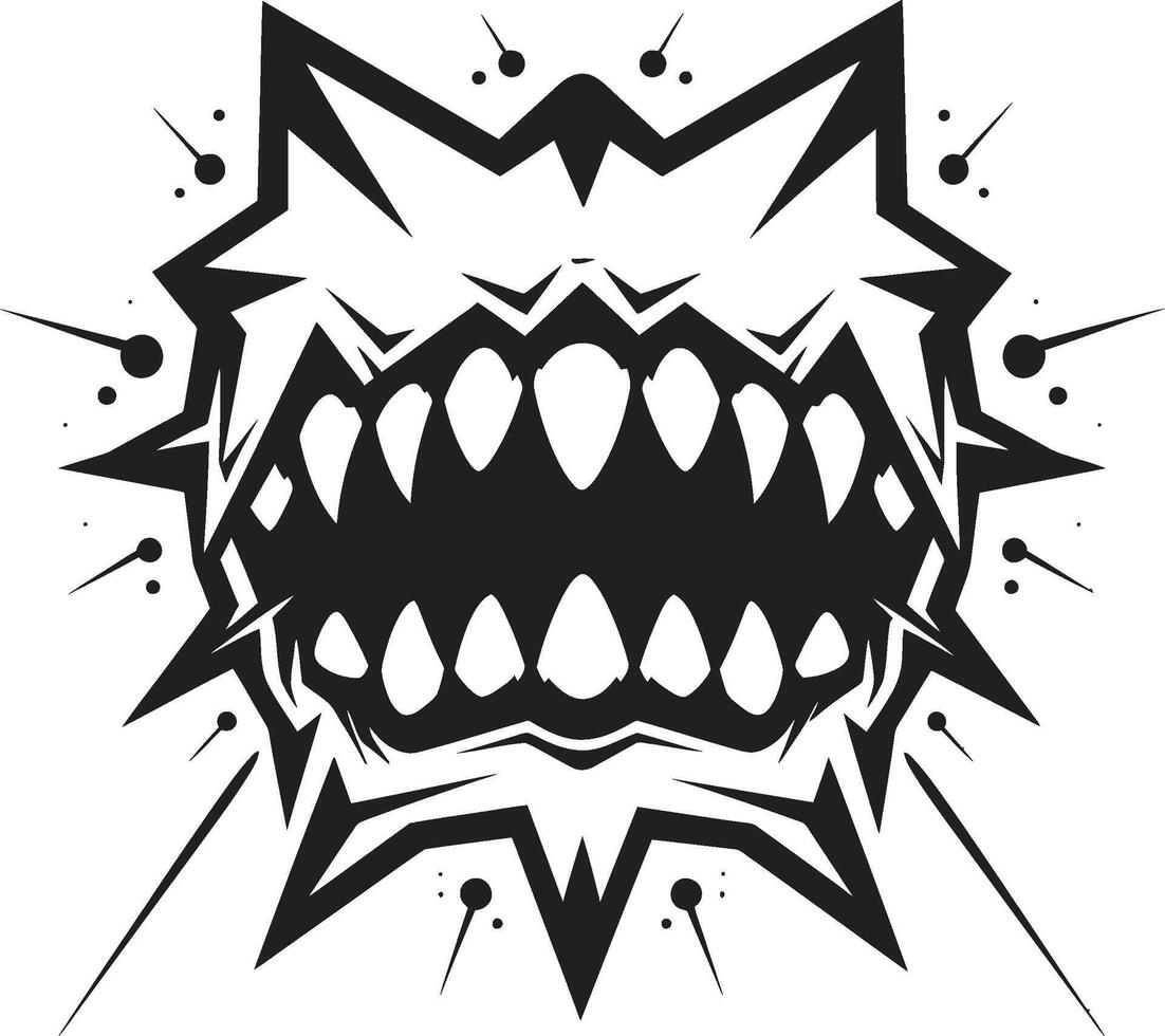 Sinister Maws Evil Creature Jaw Element Shadowed Bite Sinister Mouth Graphic vector
