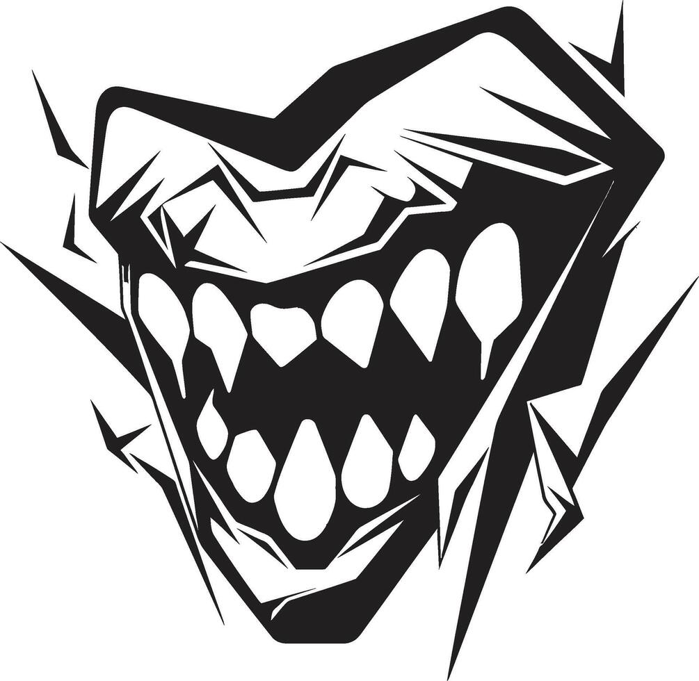 Diabolic Snarl Sinister Mouth Infernal Maw Black ic Jawline vector