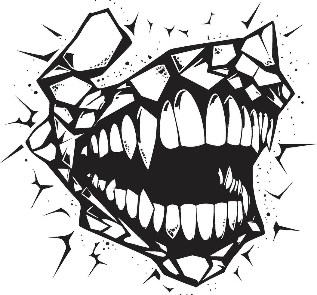 Haunting Jaws Sinister Jaw Element Sinister Snarl Evil Creature Jaw vector