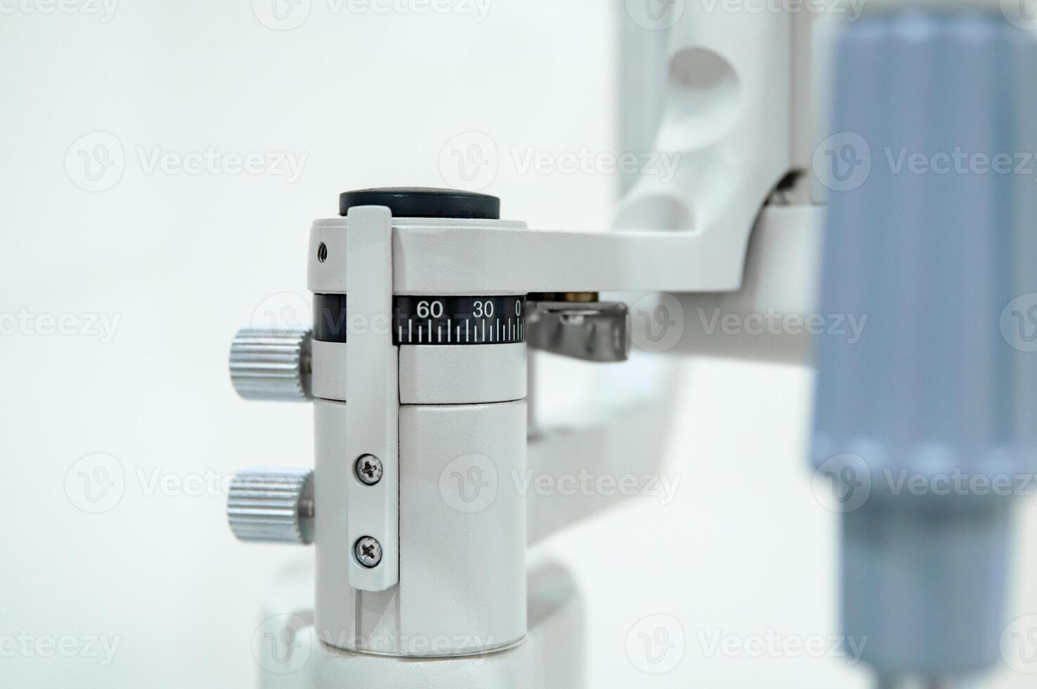 Biomicroscope close-up, optical device, vision test photo