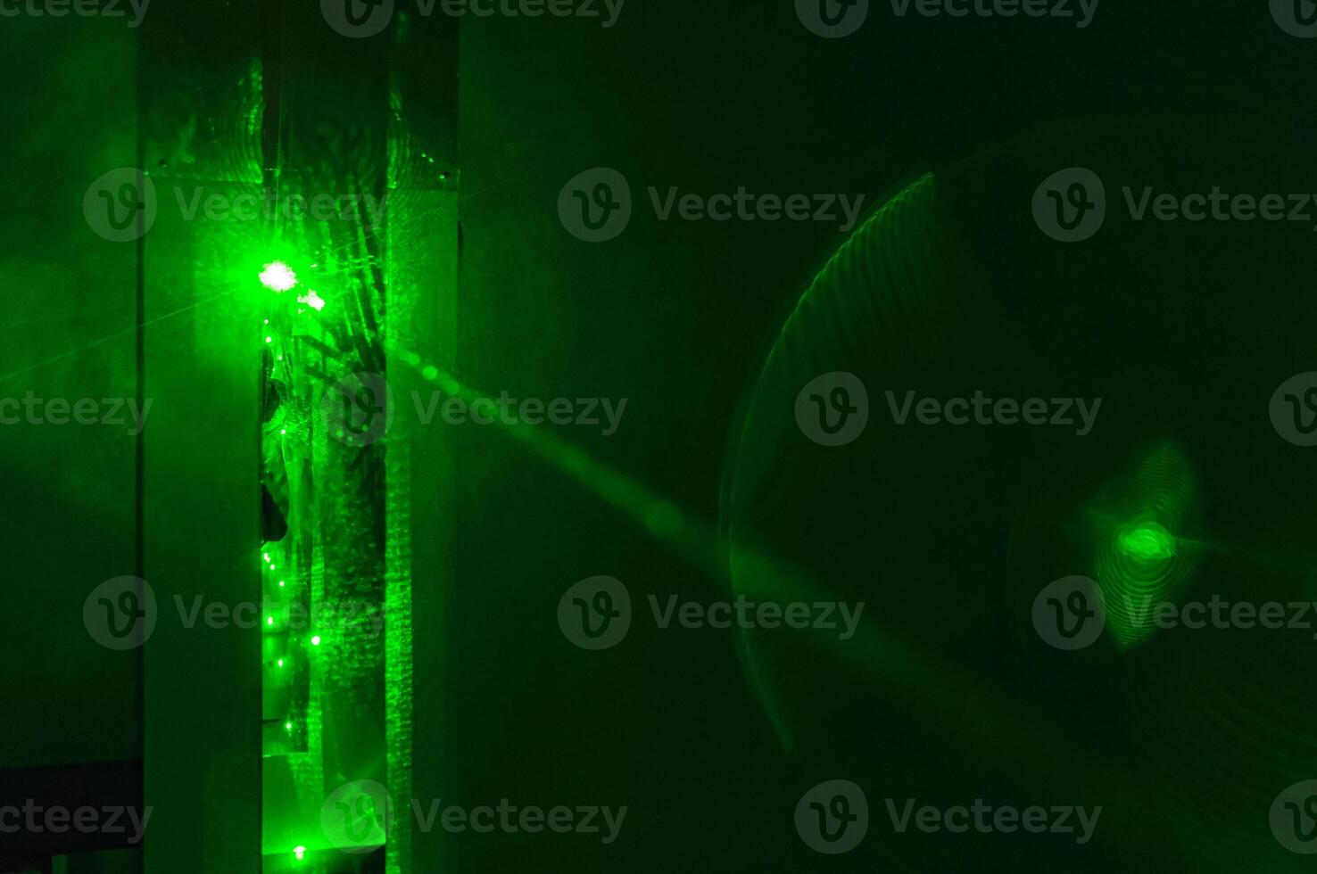Green laser beam of the security system photo