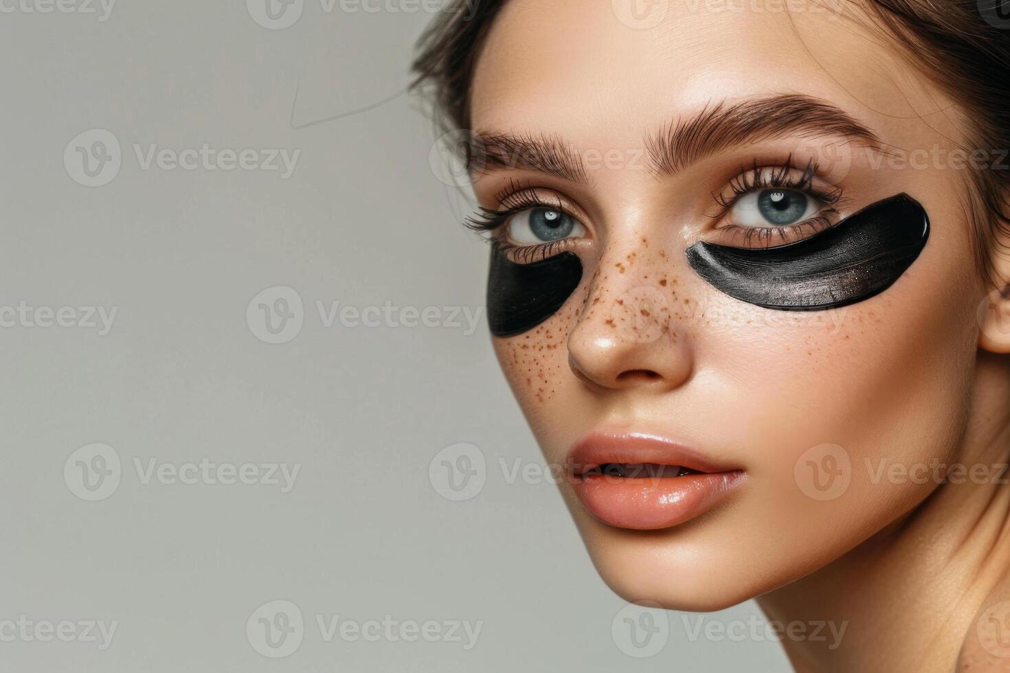 European Woman with Eye Patches, Luxury Skincare Routine, AI Created photo