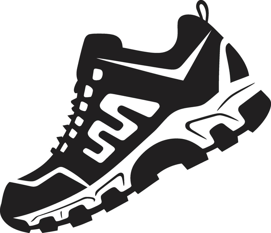 Stealth Stride Modern Black Sports Shoes Shadow Sprint Stylish Abstract Shoe Design vector