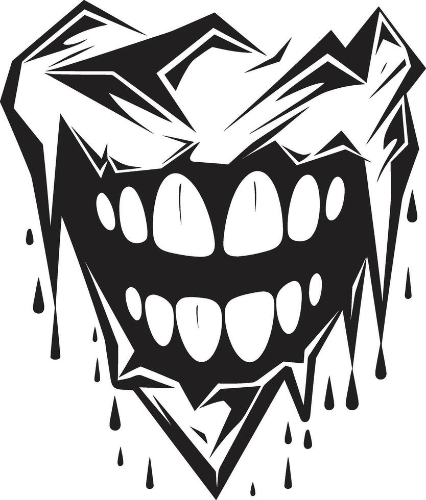 Ghastly Maw Black Sinister Jaw Infernal Bite Sinister Evil Grin vector