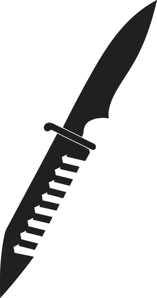Chic Covert Cutter Contemporary Knife Graphic Noir Nightguard Stylish Abstract Black Combat Knife vector