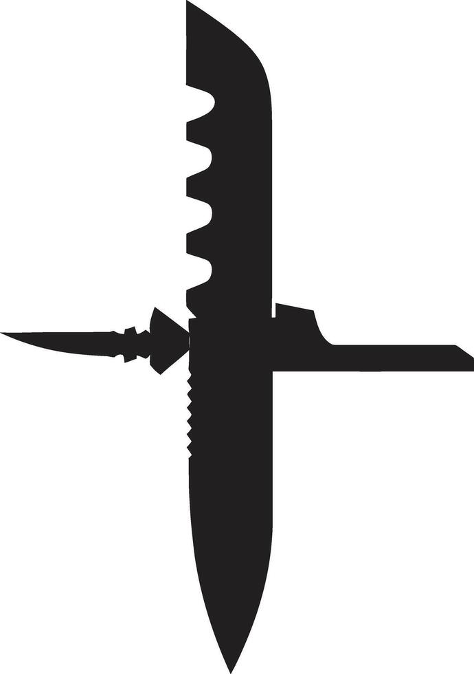 Shadow Shiv Elegant Black Knife Illustration Ink Incognito Modern Combat Knife Symbol vector