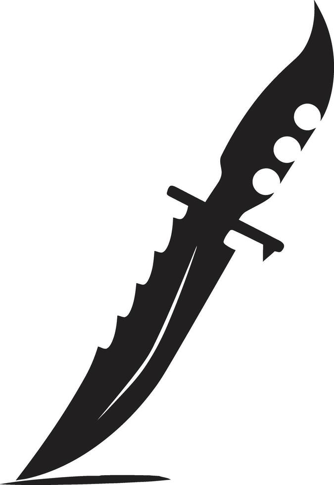 Silent Sentinel Chic Black Knife Gothic Guardian Sophisticated Combat Knife Graphic vector